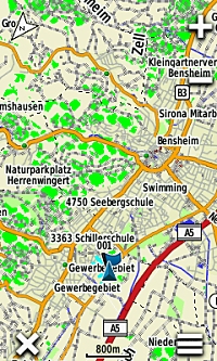 PDA Max Standort angezeigt auf einer OSM Rasterkarte am Oregon 600